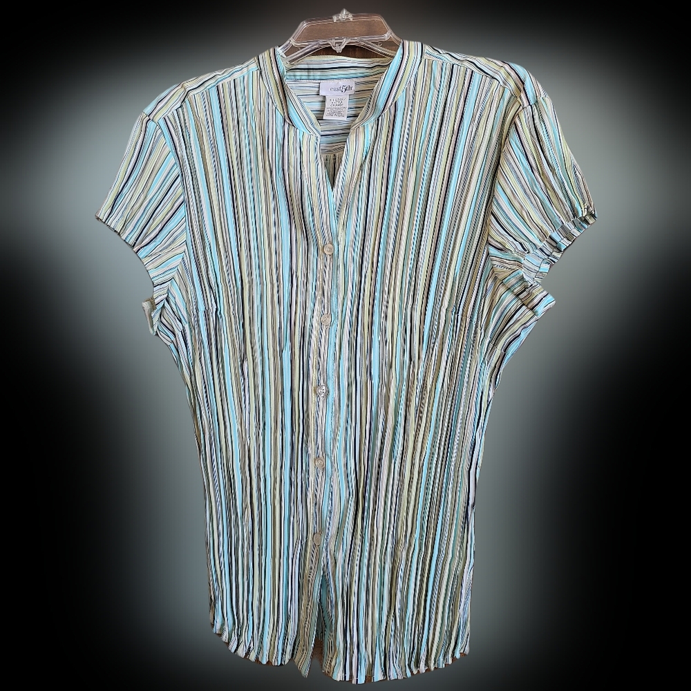 Striped Button-Up Women's Shirt